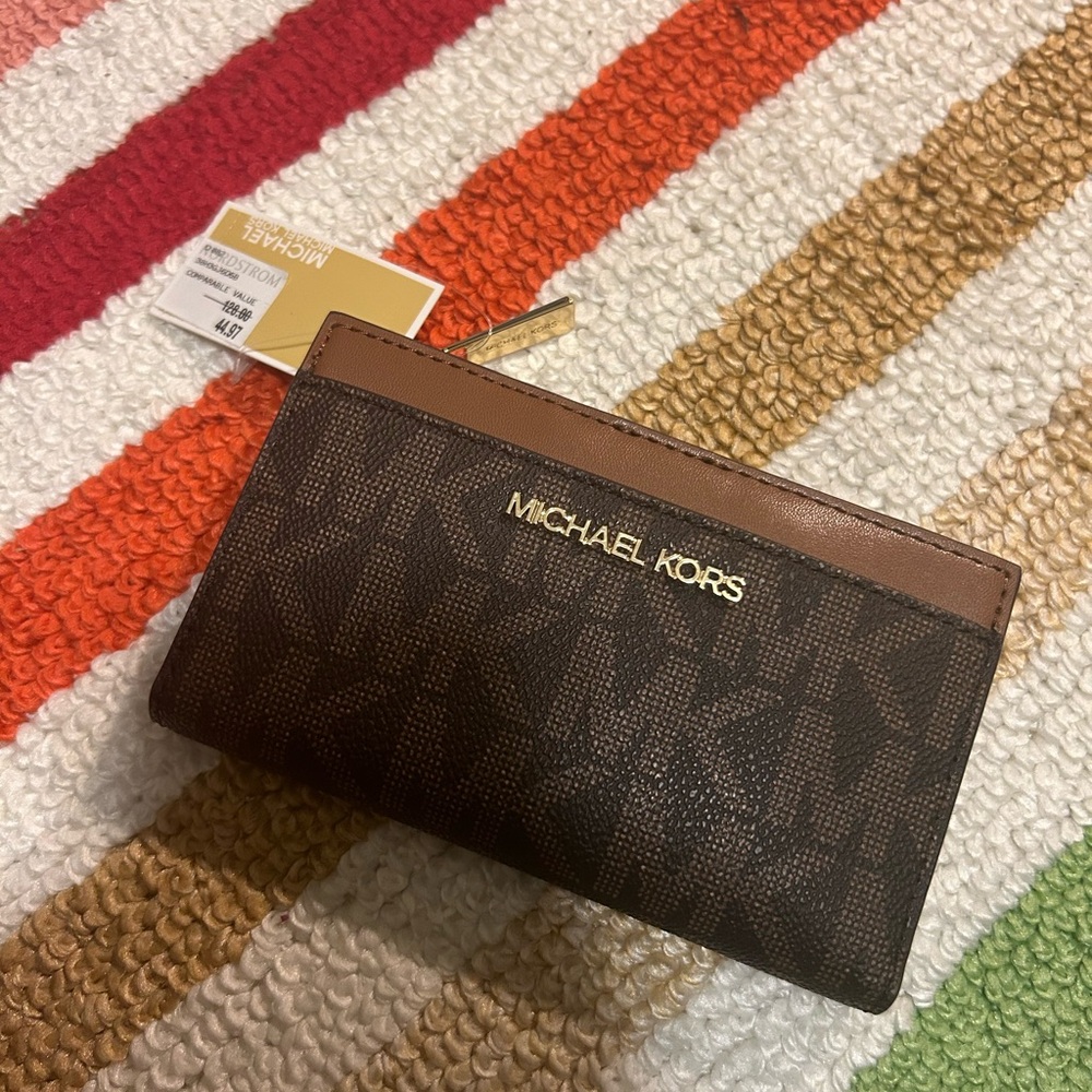 Michael Kors Dark Brown and Tan Wallet